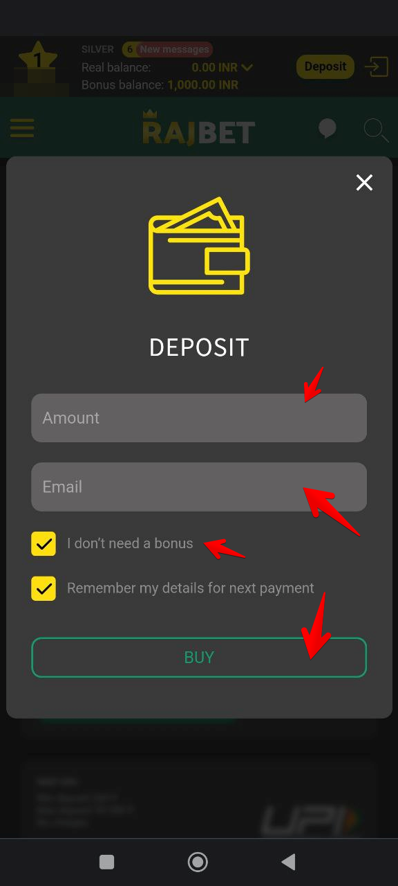 Fill in the required information