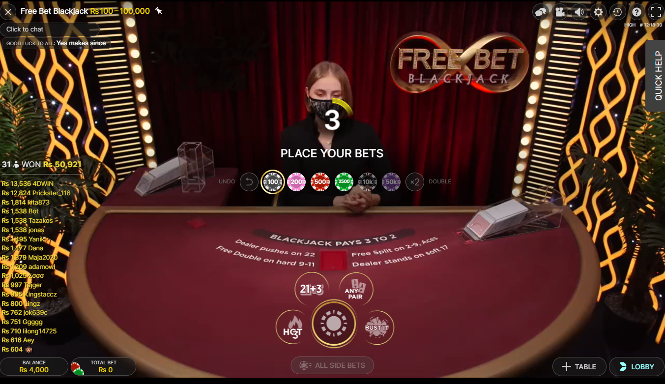 blackjack live